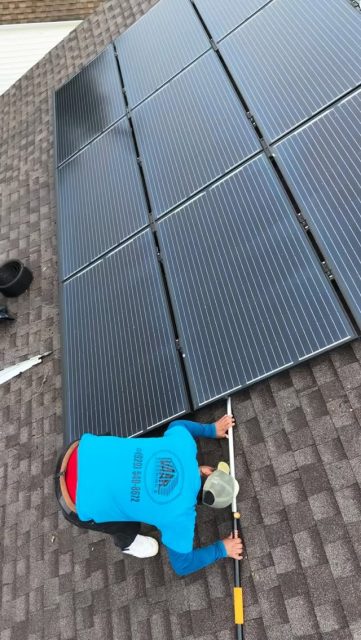 Cleaning and maintenance of solar panels and installation of bird-proof mesh. #solarpanelmaintenance #brooklyn #newjersey #reel #viral